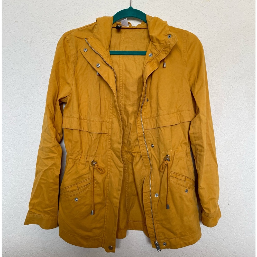 Divided yellow raincoat